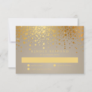 Faux Gold Foil Confetti Pontos de Casamento RSVP C