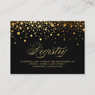 Faux Gold Foil Confetti Pontos Negros Cartão de Re