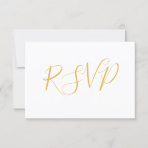 Faux Gold Foil Elegante   Cartão-postal RSVP de Ca