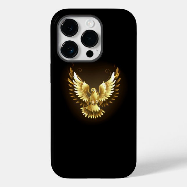 Faux Gold Foil Peace Dove em Preto (Verso)