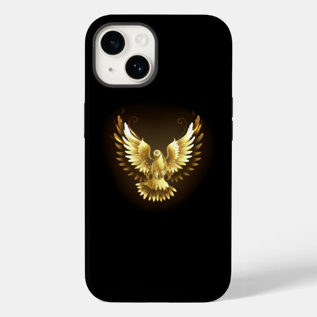 Faux Gold Foil Peace Dove em Preto (Verso)
