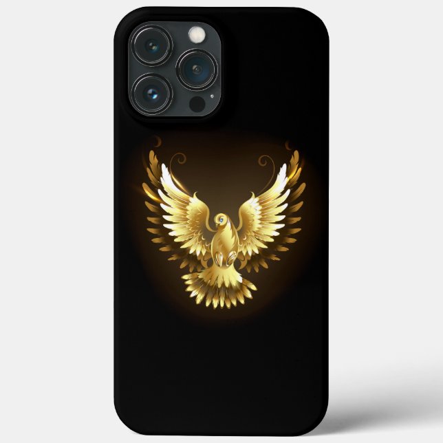Faux Gold Foil Peace Dove em Preto (Verso)