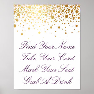 Faux Gold Foil Wedding Poster   Listagem personali