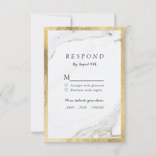 Faux gold marble luxury casamento moderno RSVP