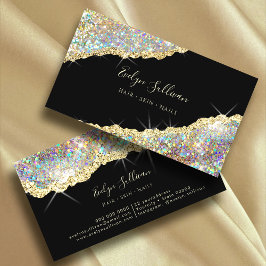 Faux Holographic Glitter Cartão de visita