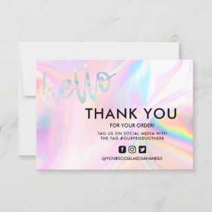 Faux Holographic Olá Obrigado, Media Insert