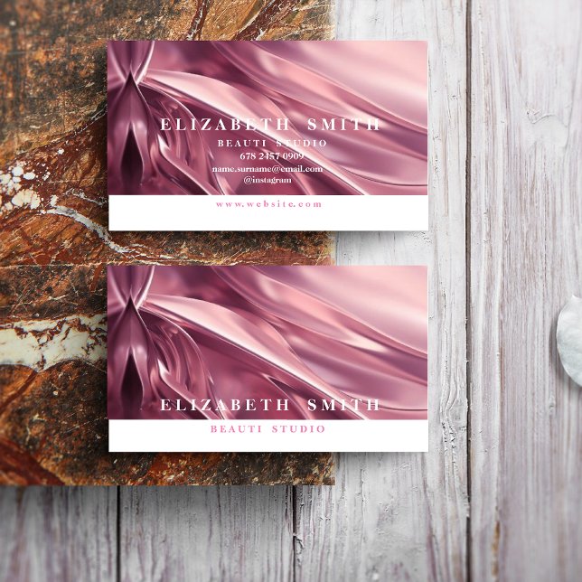 Faux Holographic Pink Neon Cartão de visita (Criador carregado)