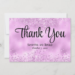 Faux Lilac Glitter e Foil Wedes Cartões de agradec
