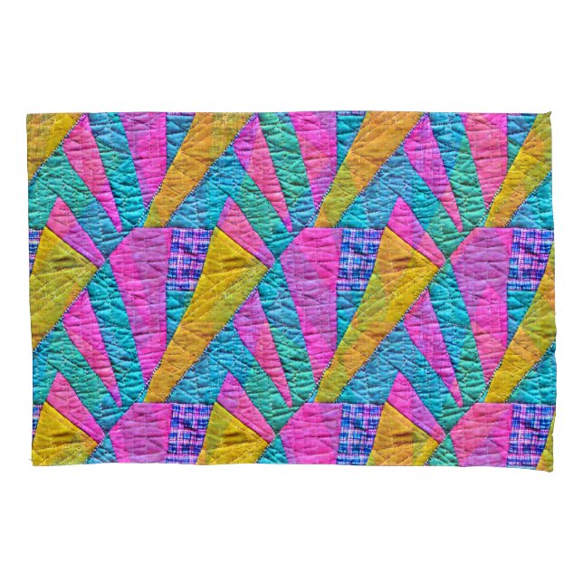 Faux Patchwork Quilt Inspirou Boho Trompe L'oeil (Frente)