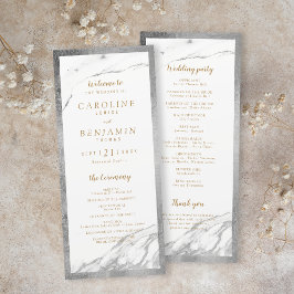 Faux prata marble luxury programa de casamento mod