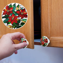 Faux Sested Glass Poinsettia