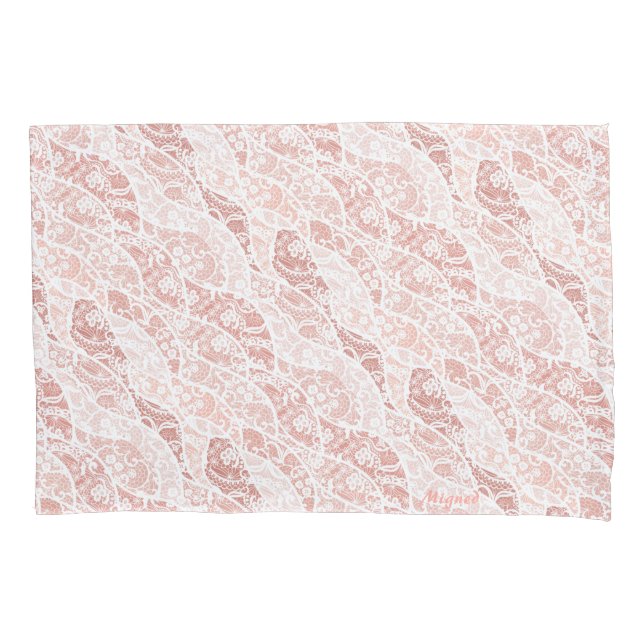 Faux White Lace Floral Travesseiro Fishnet (Frente)