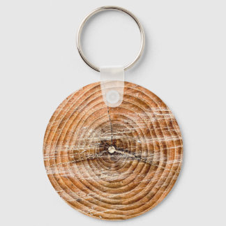 Faux Wood Slice Chaveiro