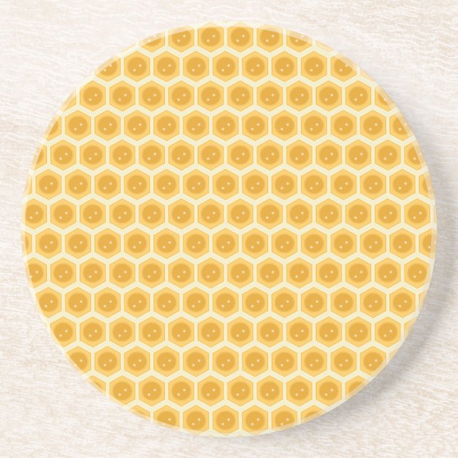 Favo de mel sobre porta-copos amarelo (Frente)