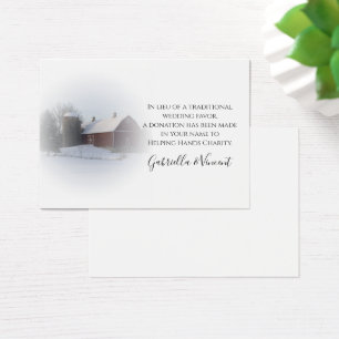 Favor coberto de neve da caridade do casamento no