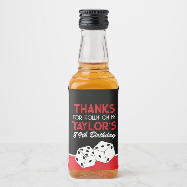 Favor de Aniversário do Black Casino Dice (Frente)