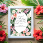 Favor De Aquarela Tropical Pegue Um Poster<br><div class="desc">Favores De Aquarelas Tropicais Por Favor Tome Um Poster. Itens correspondentes disponíveis. Consulte a coleção de cheios aqui: https://www.zazzle.com/collections/watercolor_tropical_flowers_and_leaves-119671500108864210</div>