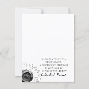 Favor de Caridade do Casamento de Girassol Negro e
