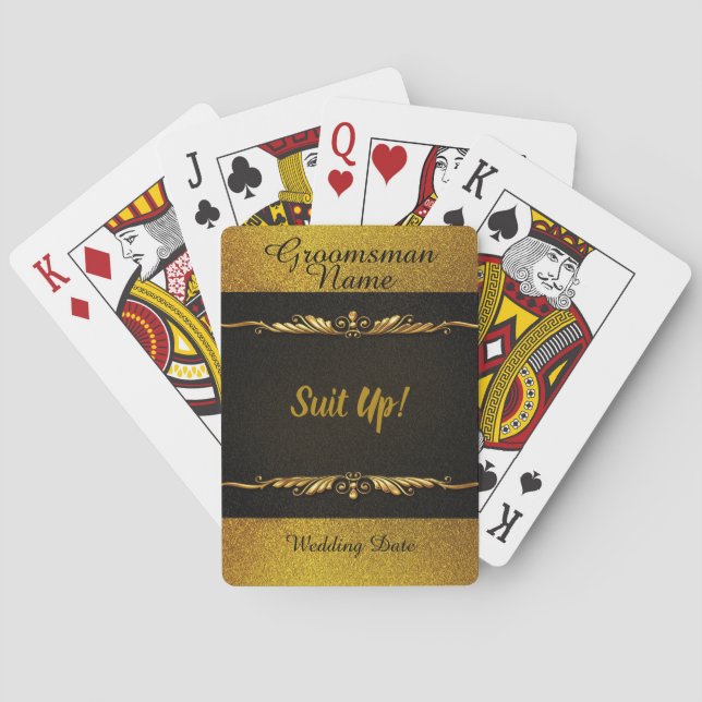 Favor de Cartas de Baralho de Padrinho de Smoking (Verso)