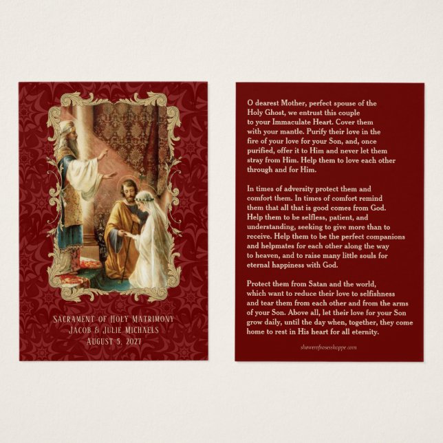 Favor de Casamento Católico Carta Santa Damasco Ma (Frente & Verso)