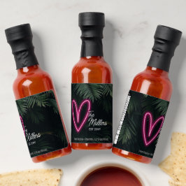Favor de Casamento de Sobrenome Neon Tropical Neon