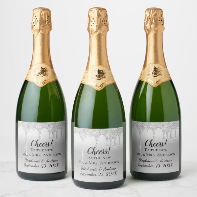 Favor de Casamento Personalizado com Brilho Pratea (Garrafas)