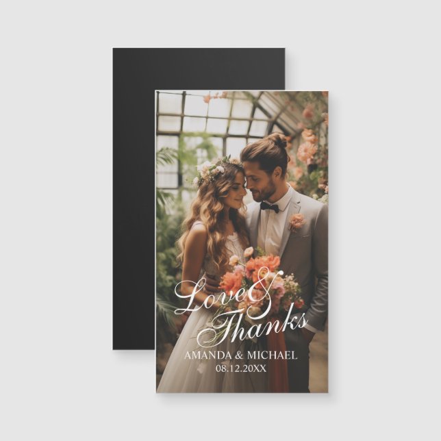 Favor de casamento personalizado com foto 'Amor e  (Frente/Verso)