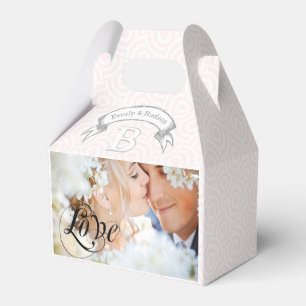 Favor de Casamento Rosa Caixa Suas Fotos Nomes de