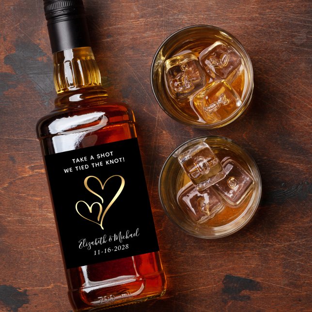 Favor De Casamento Tire Uma Foto Que Nós Tinhamo-L (Take a shot, we tied the knot! Raise the bar at your reception with our fun mini liquor bottle label)