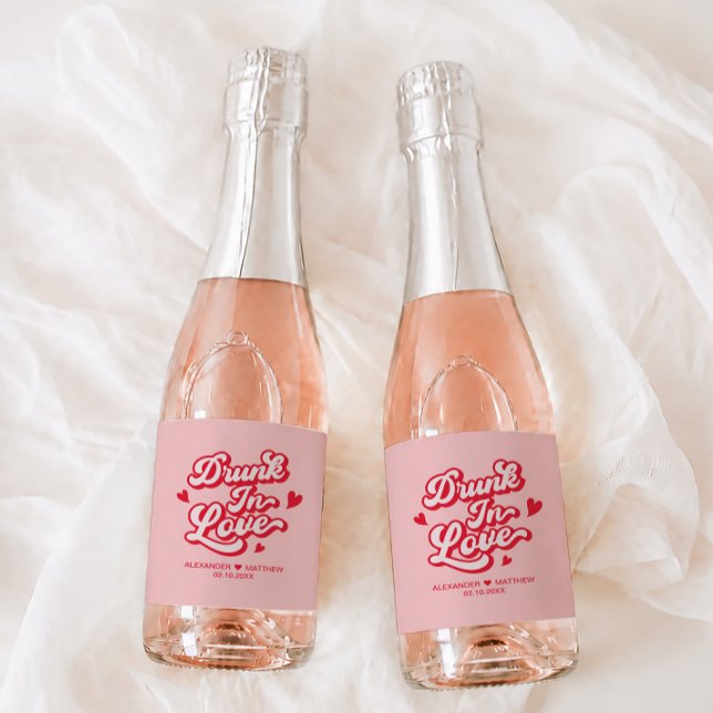 Favor de Champanhe Vermelho e Rosa para Casamento  (Criador carregado)