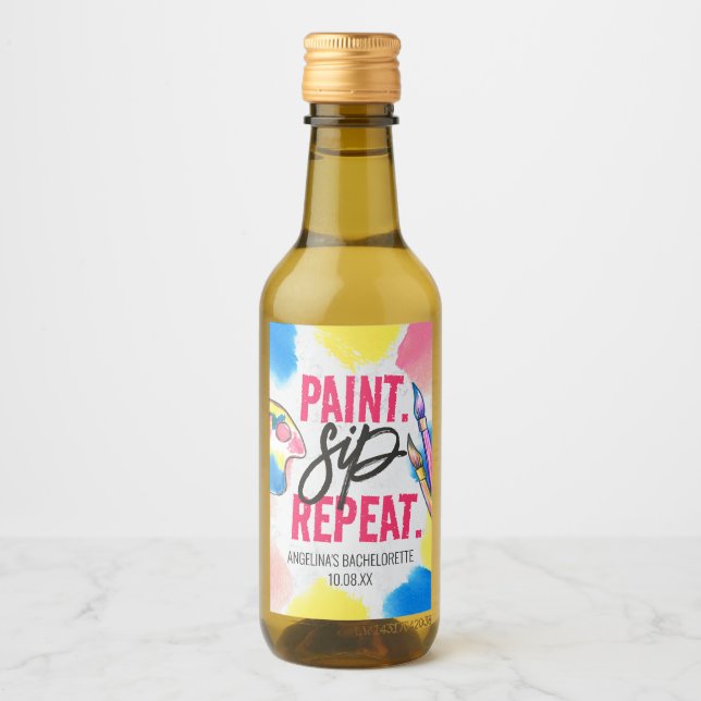 Favor de festa de solteira com pintura e vinho par (Frente)