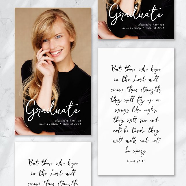 Favor de Graduação Inserir Cartão de Oração de Fot (Criador carregado)