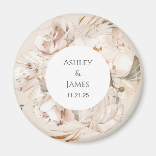 Favor de íman de casamento do jardim floral de cas