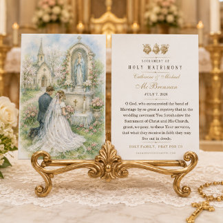 Favor de Oração de Casamento Católico Noiva Altar