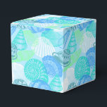 Favor do Partido Box-Seashells Caixa de Impressão<br><div class="desc">Caixa de favores de festas mostrada em uma adorável design de impressão. Personalize este item ou comprar como está. Imagem do stock freepik.com</div>
