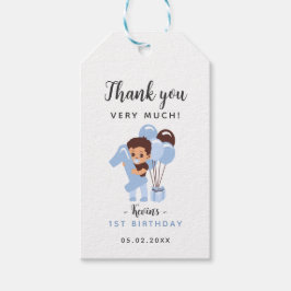Favor do primeiro aniversario Obrigado, Etiqueta