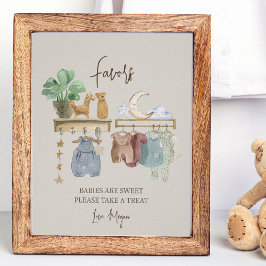 Favor Poster Tema de Berçário Boho Baby Shower