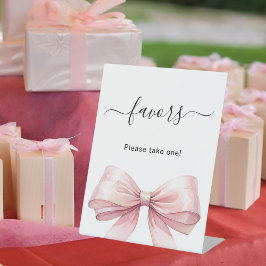 Favor signo laço rosa branco