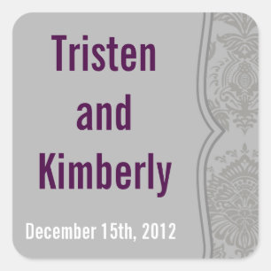 Favorecer adesivos Cinza moderno Damask Lace Impre