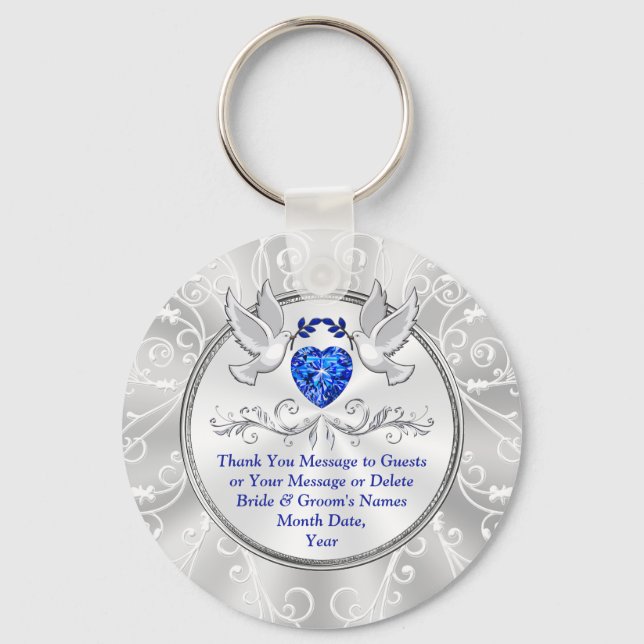 Favores De Casamento De Pássaros, Chaveiro De Casa (Frente)