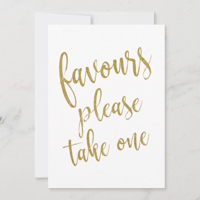 Favores Por Favor Tome Um Sinal De Barato Dourado (Frente)