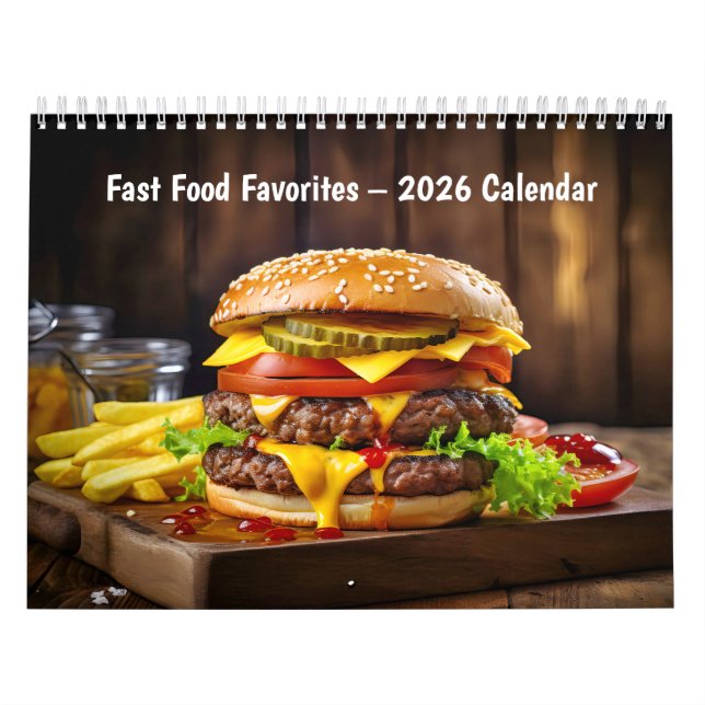 Favoritos da Comida Rápida – Calendário 2026 (Capa)