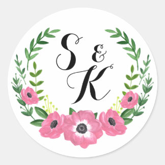 Favoritos de casamento do autocolante do monograma