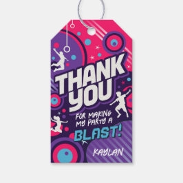 Favoritos para festas Trampoline Obrigado Etiqueta