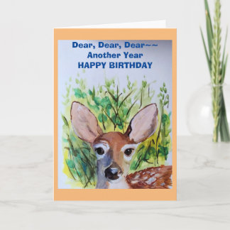 Fawn Deer Happy Birthday Vazio Cartões de Saudação