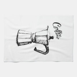 Fazedor de café Geyser. Artes gráficas. Toalha de 