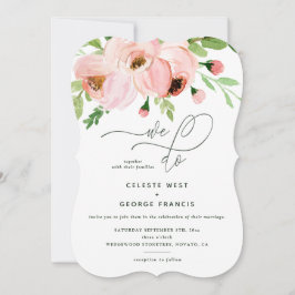 Fazemos o convite de casamento floral de aquarela