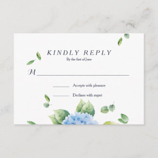 Fazemos o Eucalyptus Hydrangea Garden RSVP Card