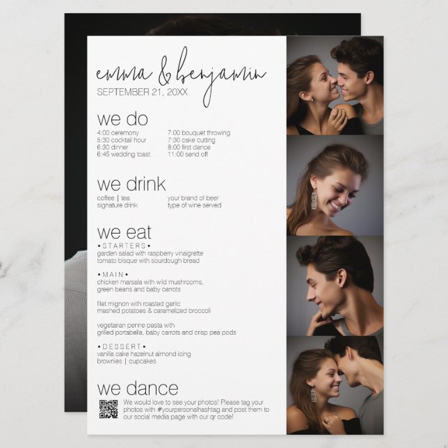 Fazemos - Tudo Em Um BW - QR - 5 Fotos - Casamento (Frente/Verso)