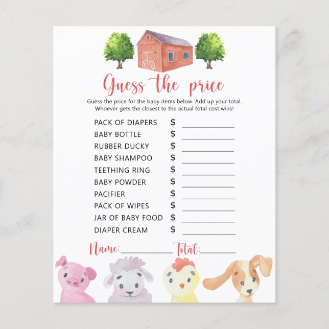 Fazenda - Adivinha o preço! Jogo (Frente)